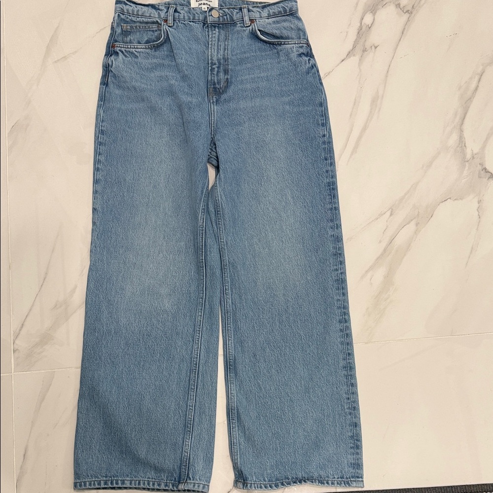 Reformation Wide-Leg Jeans in Light Blue Denim